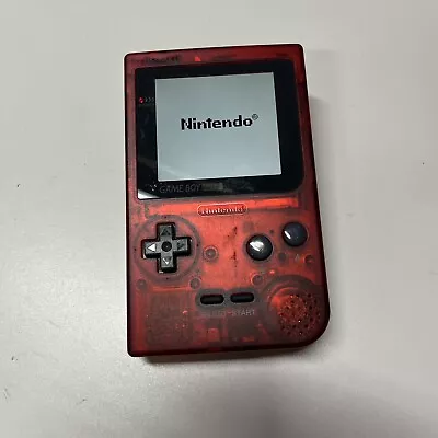 Backlit Nintendo Game Boy Pocket GBP MGB-001 - New Clear Red Shell - Backlight • $134.99