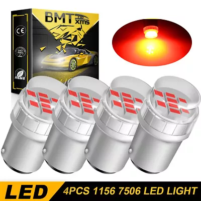 4X 1156 7506 P21W Red LED Brake Stop Tail Light Bulb Error Free For BMW Audi • $18.98