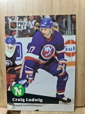 CRAIG LUDWIG🏆1991 Pro Set #155 NEW YORK NHL Hockey Card🏆FREE POST • $4