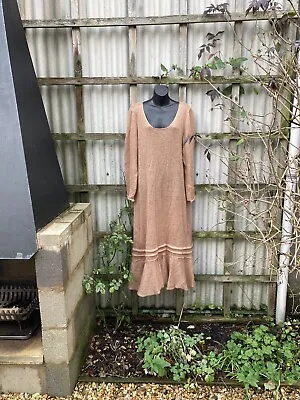 Ladies Dress Zuza Bart Caramel Wool Jumper Dress Mohair Merino Size UK 1416 • £69.99