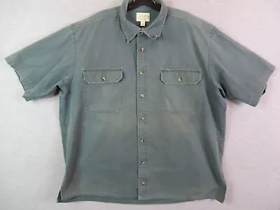 Cabelas Mens Shirt XLT Tall  Green Button Up Short Sleeve Fishing Safari Outdoor • $19.99