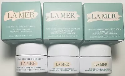 3x NIB LA MER The Moisturizing Soft Cream - 0.24oz/7mL Each = 0.71oz/21ml Total. • $54.99