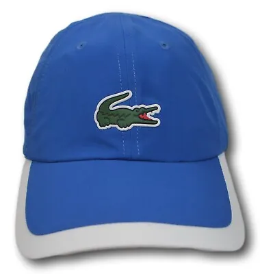 Lacoste Authentic Big Croc Adjustable Strapback Hat Cap Blue & White - OSFM • $40.20