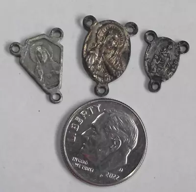 Vtg Rosary Parts 3pc O.L. Of Mt Carmel Sacred Heart Of Jesus Centerpiece Medals • $15