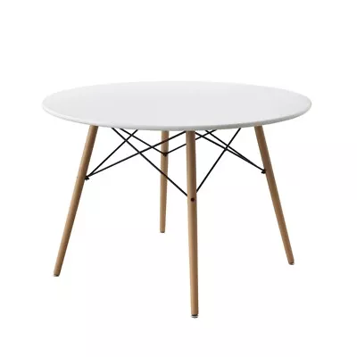 42inch Round Modern Wood Dining Table Mid Century Style White Dinner Tables Desk • $126