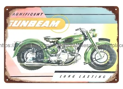 1947 SUNBEAM MOTORCYCLE DEALER Metal Tin Sign Wall Lodge Cafe Images • $18.98