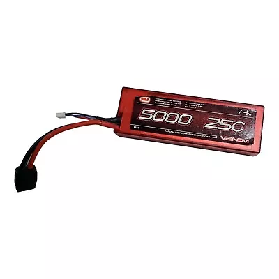 Venom 7.4v 2s 5000mah 25c Hard Case LiPo Battery Pack W/ Deans Plug Used • $21.24