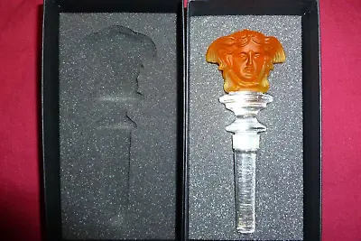 Versace By Rosenthal Glass Wine Bottle Stopper Amber Colour Brand New Boxed  • $62.17