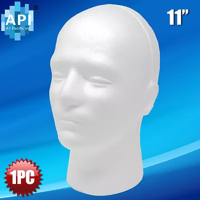 $5.99 • Buy MALE FOAM MANNEQUIN MANIKIN Head 11  Wig Display Hat Glasses 1pc