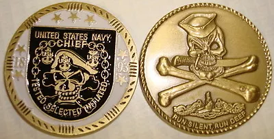 Navy Chief Tested Selected Initiated Submarine Jolly Roger Challenge Coin • $39.99