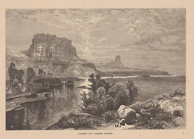 Utah CLIFFS Of The GREEN RIVER  By Thomas Moran 1874 Antique • $7.99