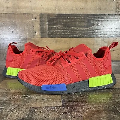 Adidas NMD Red Multi Color Size 12 Mens R1 FV5258 Boost Ships Fast • $59.99