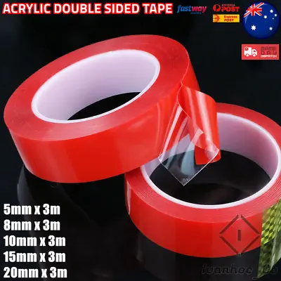 Acrylic Double-sided Clear Adhesive Tape Foam Transparent Mounting Strong Gel AU • $4.99