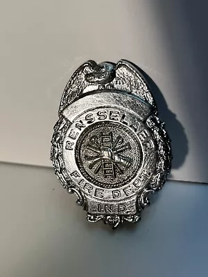 Vintage Rensselaer IND Fire Dept Uniform Badge FD • $12