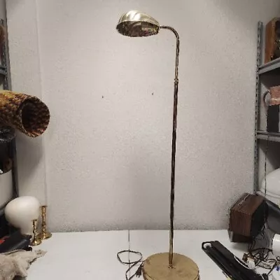 Vintage Brass Adjustable Clam Shell Floor Lamp Mid Century Testef Works BH • $150