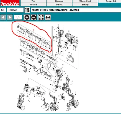 Genuine Makita Tool Holder Set Sds + Brushless Rotary Hammer Hr004 40v Max Xgt • £40.86