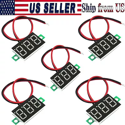 5PCS Mini DC 2.5-30V Voltage Volt Meter Voltmeter LED Panel 3-Digital Display • $13.98