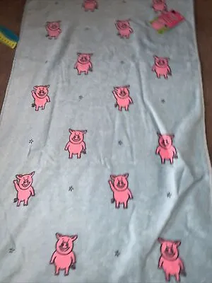 £6.95 • Buy M&S Percy Pig Hand Towel - Pure Cotton 50 X 80 Cm Blue Pink New With Tag
