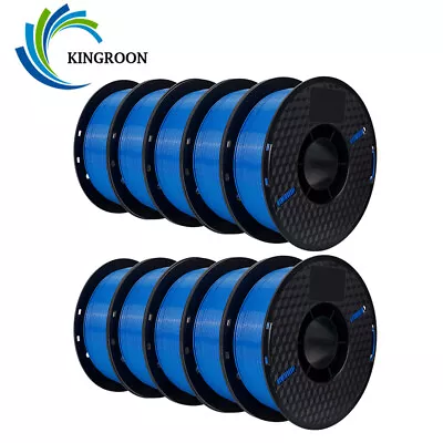 Kingroon 10KG 3D Printer Filament PETG 1.75mm FDM Bundle Spool 10 Rolls 1KG Blue • $142.99