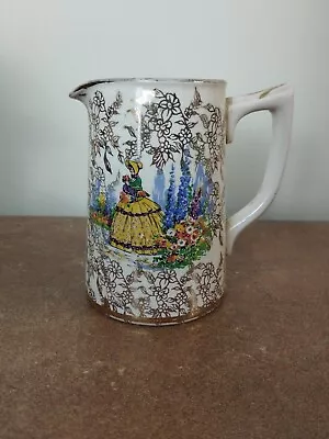 Vintage Sadler Crinoline 'Lady In The Garden' Jug 11cm Tall Approx 1/2 Pint • £5.95