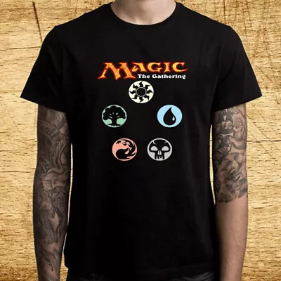 Magic The Gathering Famous TCG Logo Men's Black T-Shirt Size S-5XL • $15.99