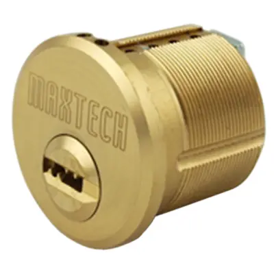 Maxtech Polished Brass 1  Mortise Cylinder With 2 Keys And Card 006 KEYWAY • $54.99