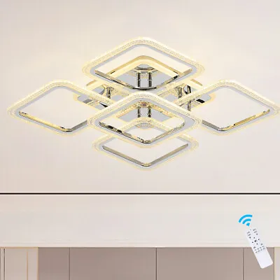 5-Square LED Ceiling Lights Chandelier Acrylic For Living Room Bedroom Dimmable • £66.09