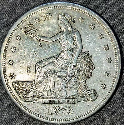 Amazing🗽  1876-S  🗽Silver Trade Dollar  Type 1 Obv /Type 2 Rev  Great Detail • $475.99