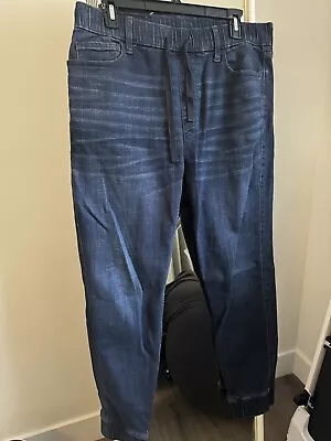 Hollister Men’s L Relaxed Denim Jogger Stretch Elastic Waist Jeans • $20