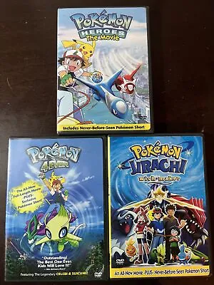 $15 • Buy Lot (3) Pokemon DVDs Heroes Movie 4-Ever Jirachi 