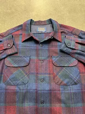 Pendleton Loop Flap Flannel Vintage Men Large USA Made EUC Plaid  • $149.95