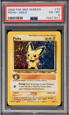 Pokémon TCG Pichu Neo Genesis 12/111 Holo Unlimited Holo Rare • $35