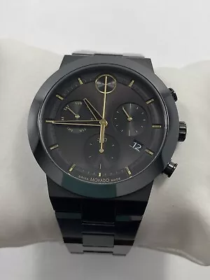 Movado Bold Fusion Chronograph Quartz Black Stainless Steel Men's Watch 3600857 • $399.95