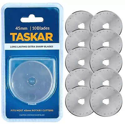 45mm Rotary Cutter Blades X 10 Pack For Olfa Etc By Taskar • £11.89