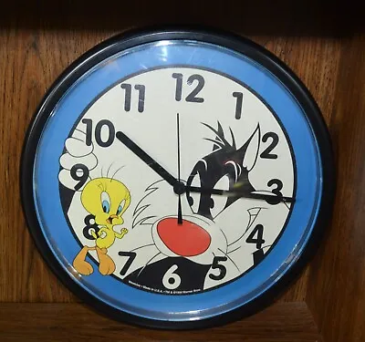 $24 • Buy Looney Tunes Clock Westclox 1998 Tweetie And Sylvester Warner Bros Cartoon Vtg