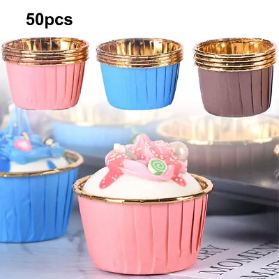 50X Paper Cups Large Cake Cupcake Wrappers Muffin Cases Baking Cup Cake Liner • £5.29
