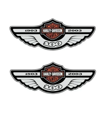 2 Harley Davidson 100th Anniversary Tank Decals Badge Emblems Flhr Free Shipping • $50