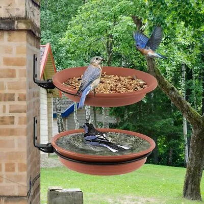 £9.92 • Buy 2X Bird Feeder With Stand Bird Bath Wall Mounted Bird House Feeder Station