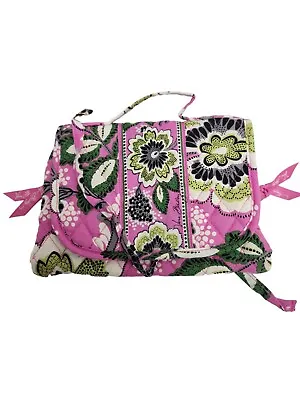 Vera Bradley Priscilla Pink Quilted Floral Tri-Fold Cosmetics Bag Travel Case • $20