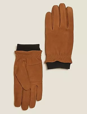 NEW Nubuck Leather Gloves Size Medium M Colour Brown Tan • £15