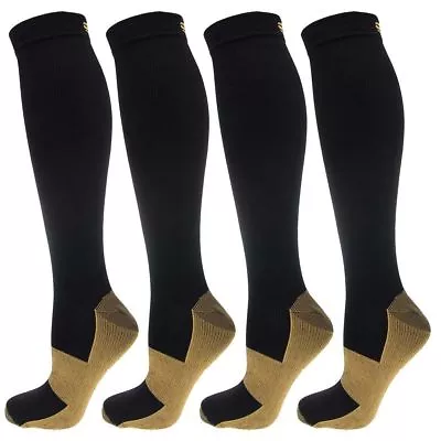 (4 Pairs) Socks Miracle Support Compression Calf Men's Women's 20-30mmHg Copper • $10.20