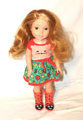 £28.29 • Buy American Girl Wellie Wishers Willa Doll W/ Ladybug Boots