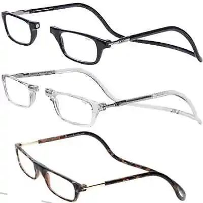 Clic Original Magnetic Magnified Readers Black Tortoise Smoke Or Clear Reading • $41.95