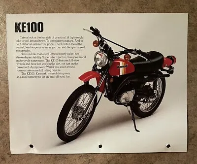 1981 Kawasaki KE100 Sales Brochure KE 100 • $9.99