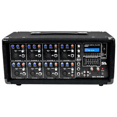 8 Channel 400 Watt Powered PA Head Mixer With Bluetooth Remote And Effects FX • $226.99