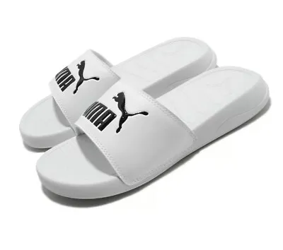 $59.95 • Buy Puma Popcat 20 White Black Mens Sandals Slides Slippers 372279-02 US 8 Uk 7 Size