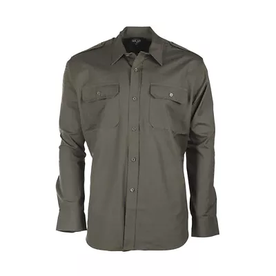 Mil-Tec Ripstop Field Shirt 100% Cotton Army Style OD Olive Green • £26.03