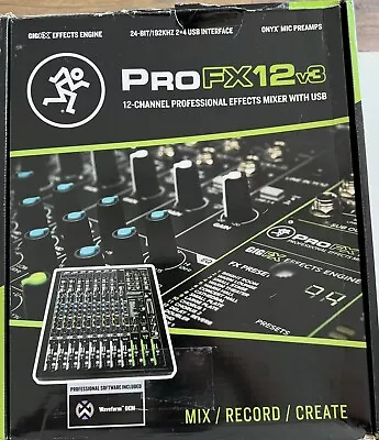 Mackie ProFX12v3 12-Channel Analog Mixer With Onyx Mic Preamps Effects And USB • $269