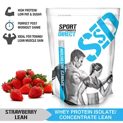 1kg Strawberry Lean Whey Protein Isolate / Concentrate - Lean Wpi / Wpc 1kg • $38.02