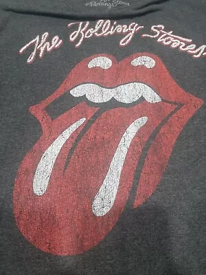 The Rolling Stones Gray T Shirt Size L Mick Jagger Hot Licks Rock N Roll • $4.99